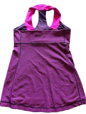 lululemon athletica Pink and Purple Striped Racerback Tank